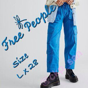 Free People Tahiti Cargo Pants Catalina Sz L